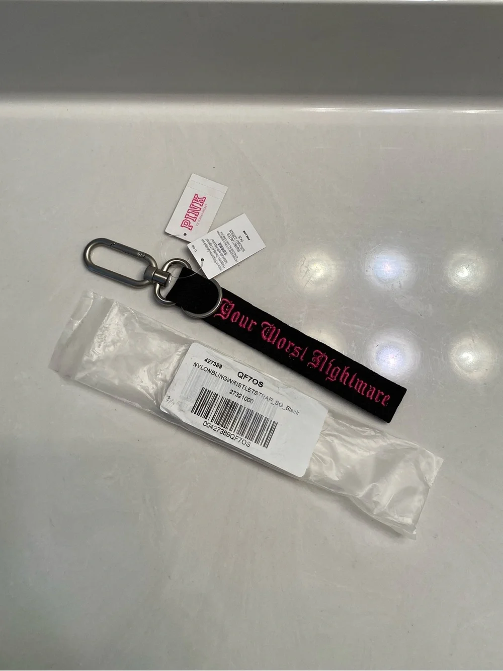 NEW VS PINK YOUR WORST NIGHTMARE WRISTLET STRAP KEYCHAIN HALLOWEEN 2026